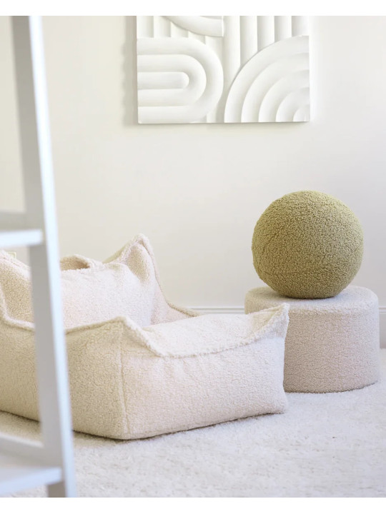 Cuscino a forma di palla rotonda verde matcha per bambini - Wigiwama