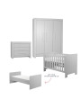 Cameretta completa 3 pezzi con Armadio, Cassettiera e Culla 70x140 trasformabile in lettino in Legno grigio collezione Calmo