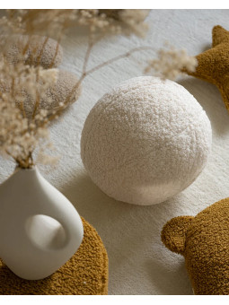 Cuscino a forma di palla rotonda bianco crema per bambini - Wigiwama
