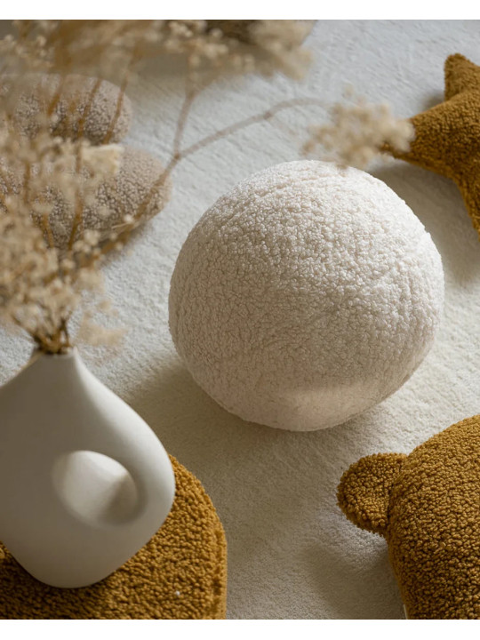 Children's Cream White Ball Teddy Cushion - Wigiwama