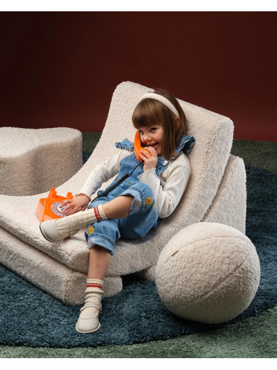 Cuscino a forma di palla rotonda bianco crema per bambini - Wigiwama
