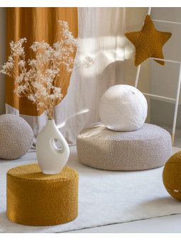 Cuscino a forma di palla rotonda bianco crema per bambini - Wigiwama