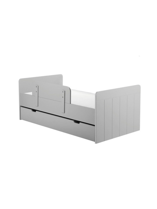 Cameretta completa 3 pezzi con Armadio, Cassettiera e Culla 70x140 trasformabile in lettino in Legno grigio collezione Calmo