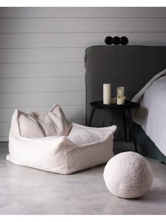 Cuscino a forma di palla rotonda bianco crema per bambini - Wigiwama