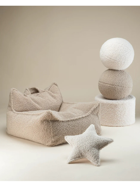 Cuscino a forma di palla rotonda marrone biscotto per bambini - Wigiwama