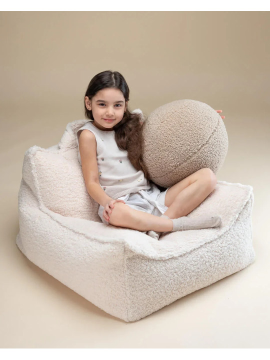 Children's Biscuit Brown Ball Teddy Cushion - Wigiwama