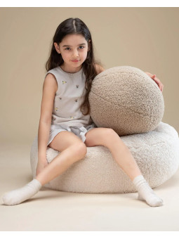 Cuscino a forma di palla rotonda marrone biscotto per bambini - Wigiwama
