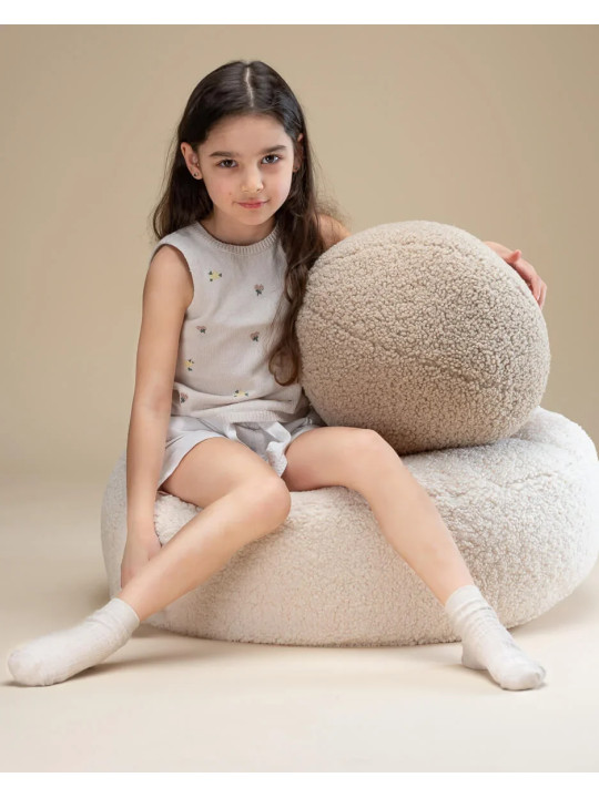 Cuscino a forma di palla rotonda marrone biscotto per bambini - Wigiwama