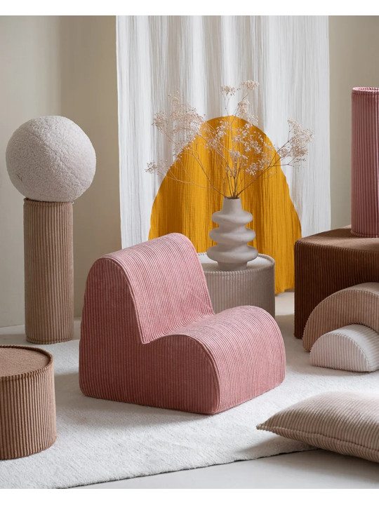 Poltroncina nuvola in velluto a coste rosa - Wigiwama
