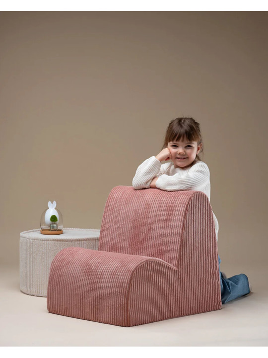 Poltroncina nuvola in velluto a coste rosa - Wigiwama