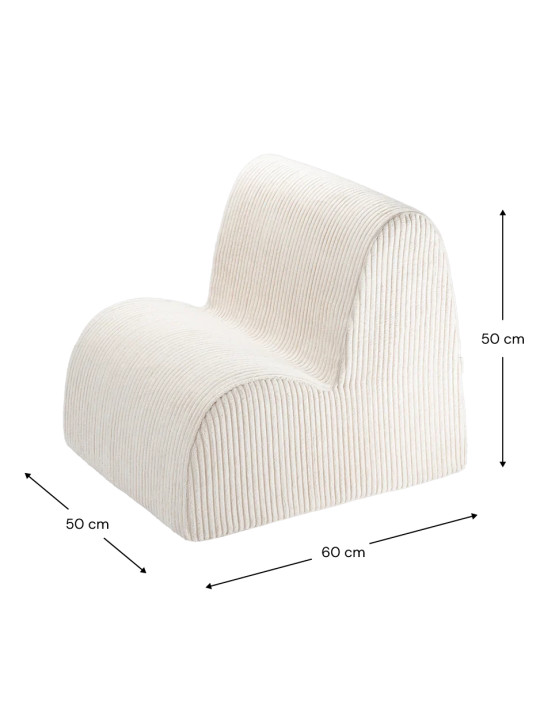 Poltroncina nuvola in velluto a coste bianco - Wigiwama