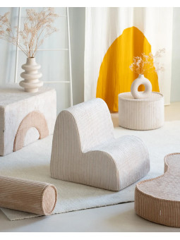 Poltroncina nuvola in velluto a coste bianco - Wigiwama