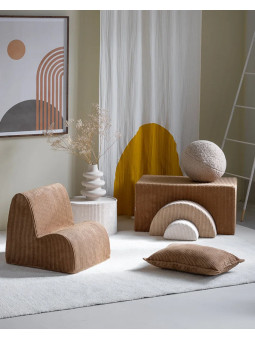 Children's Toffee Brown Mousse Cloud Chair - Wigiwama