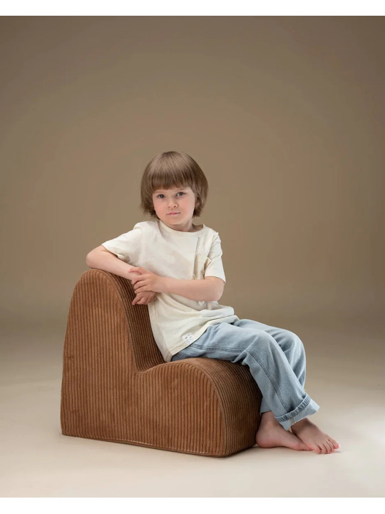 Children's Toffee Brown Mousse Cloud Chair - Wigiwama