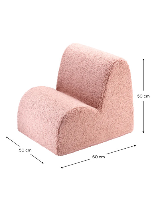 Poltroncina nuvola in tessuto teddy rosa - Wigiwama