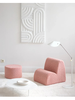 Poltroncina nuvola in tessuto teddy rosa - Wigiwama