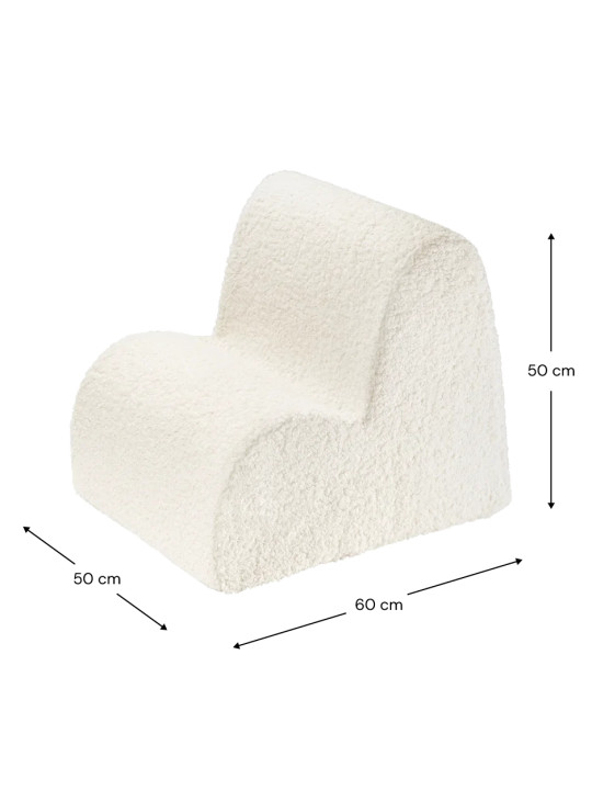 Poltroncina nuvola in tessuto teddy bianco - Wigiwama