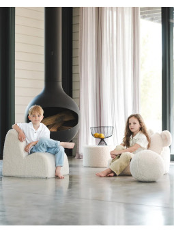 Poltroncina nuvola in tessuto teddy bianco - Wigiwama