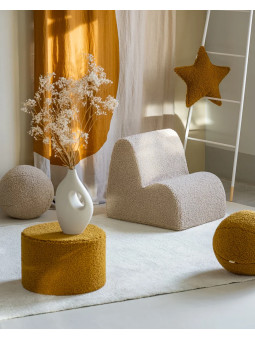 Poltroncina nuvola in tessuto teddy marrone biscotto - Wigiwama