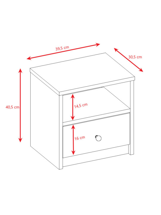 Children's bedside table Babydreams white - Kocot Kids