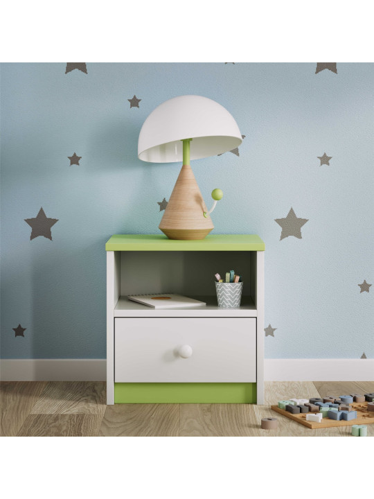 Comodino per bambini Babydreams in legno verde - Kocot Kids