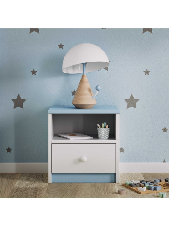 Comodino per bambini Babydreams in legno azzurro - Kocot Kids