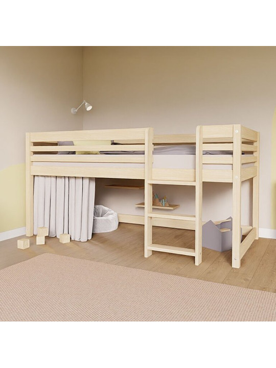 Children's Low loft bed Tuly with ladder - Benlemi