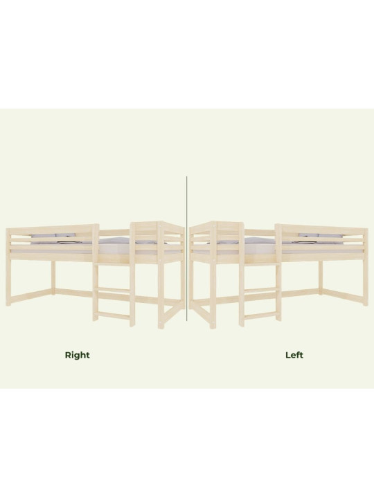 Letto a soppalco basso per bambini Tuly con scaletta - Benlemi