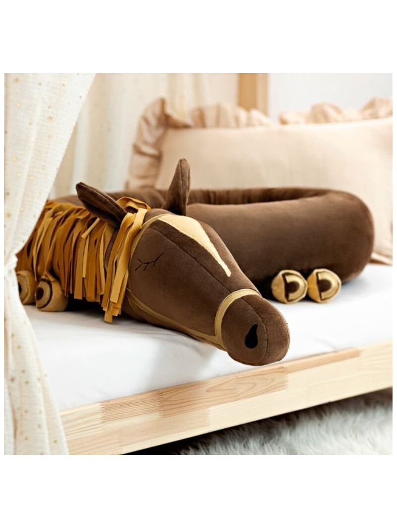 Children’s plush bed bumper brown Horse - Benlemi