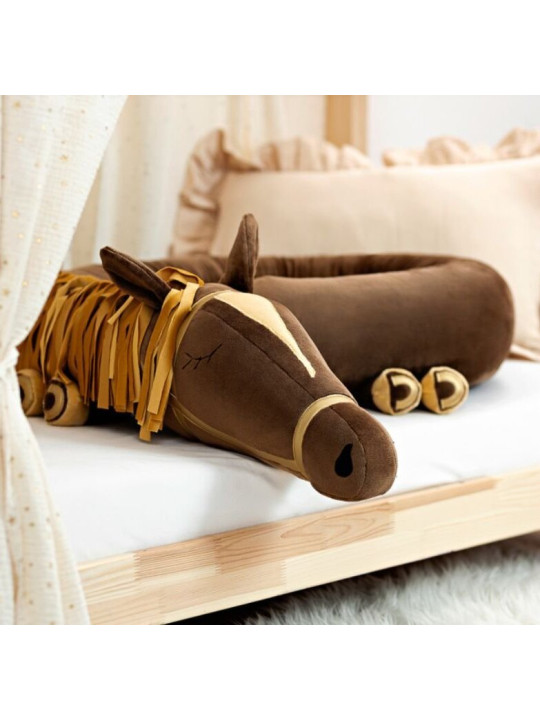 Paracolpi per lettino bambini a forma di cavallo marrone - Benlemi