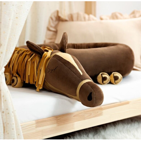 Paracolpi per lettino bambini a forma di cavallo marrone - Benlemi
