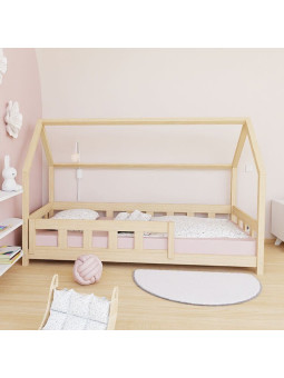 Lettino casetta basso per bambini Plotty con spondina - Benlemi