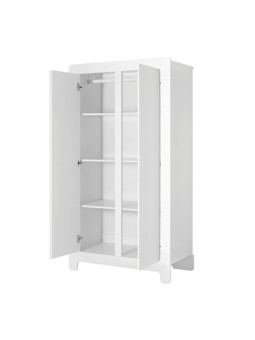 Children's bedroom 2-Door Wardrobe in white MDF Moon Collection