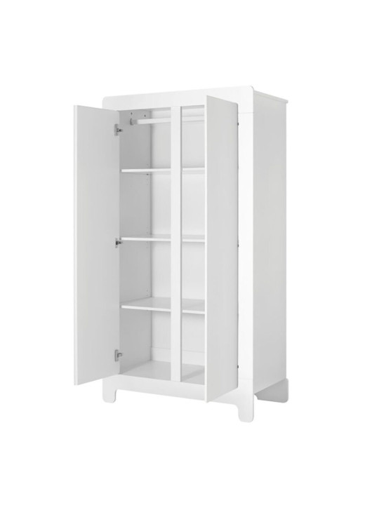 Children's bedroom 2-Door Wardrobe in white MDF Moon Collection