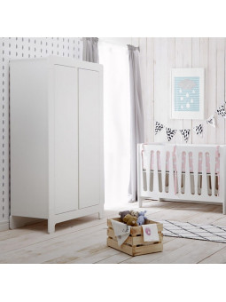 Children's bedroom 2-Door Wardrobe in white MDF Moon Collection