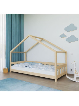 House low children's single bed Plotty with open entrance - Benlemi
