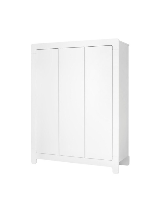 Children's bedroom 3-Door Wardrobe in white MDF Moon Collection