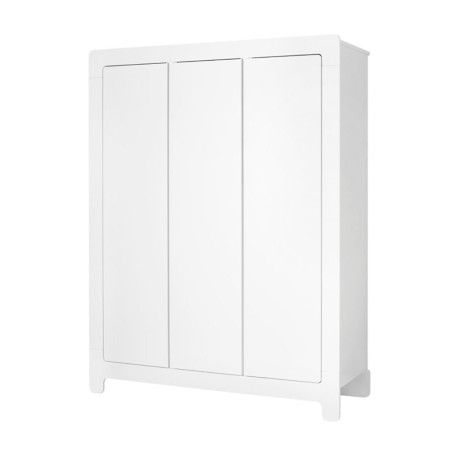 Children's bedroom 3-Door Wardrobe in white MDF Moon Collection