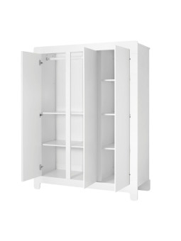 Children's bedroom 3-Door Wardrobe in white MDF Moon Collection