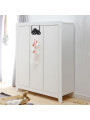 Guardaroba con 3 ante per la Cameretta dei Bambini in MDF - Collezione Moon