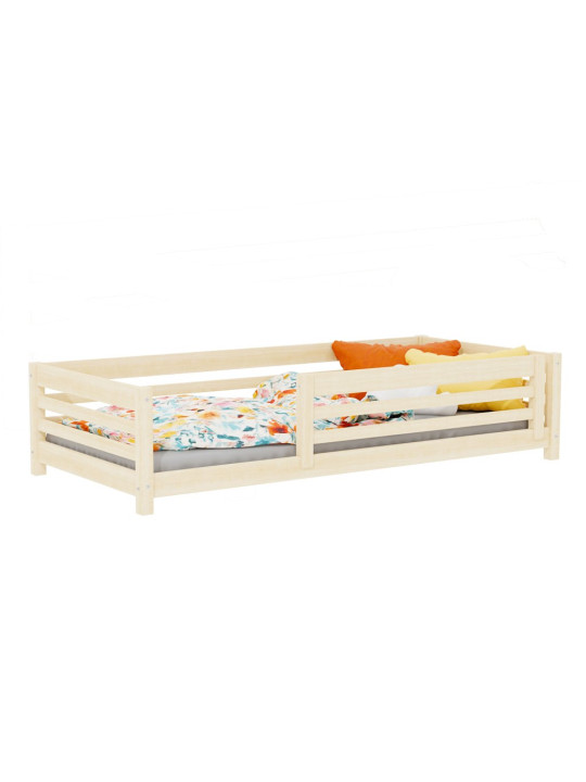 Low children's single bed Tuly with one barrier - Benlemi