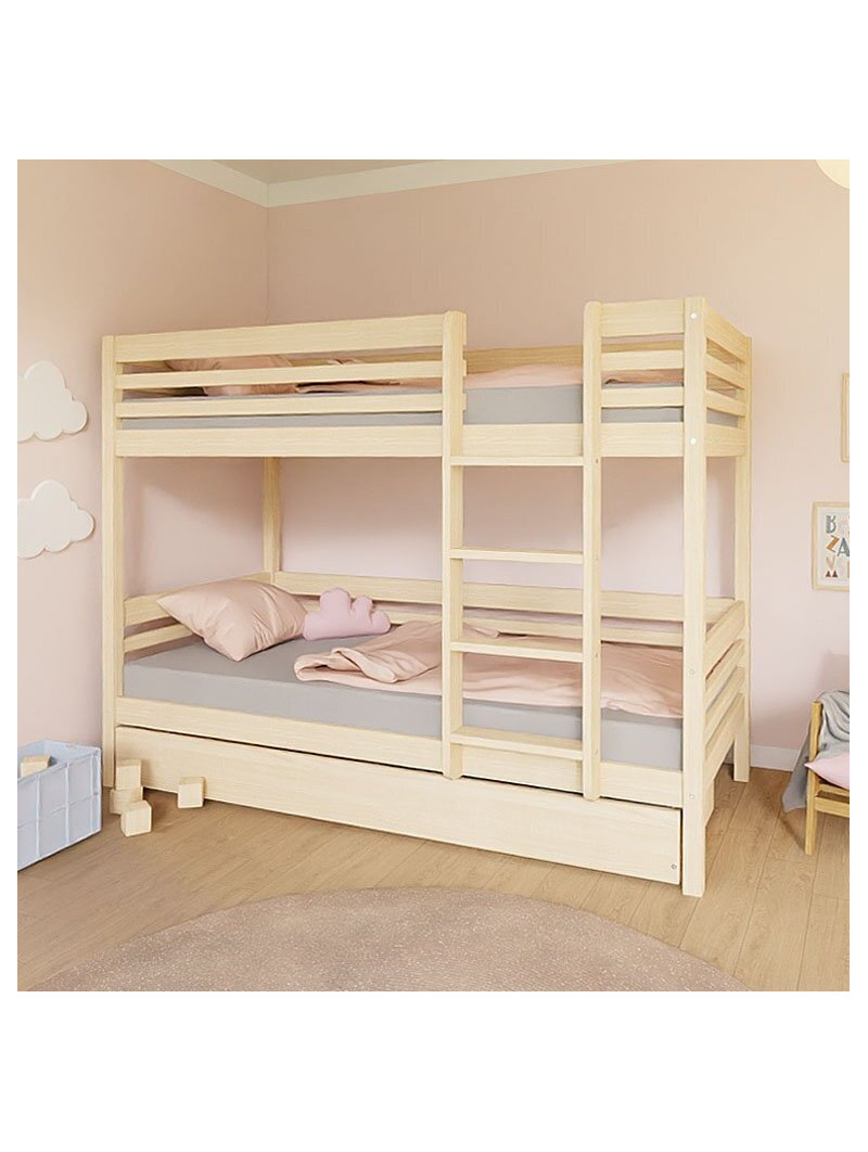 Children's Bunk bed Tuly with ladder - Benlemi