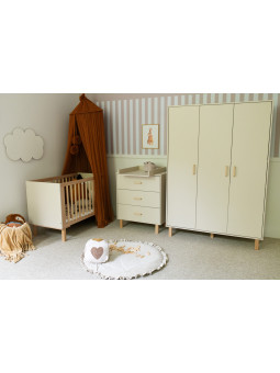 Cassettiera con Fasciatoio Laura in legno champagne  - Little Sky