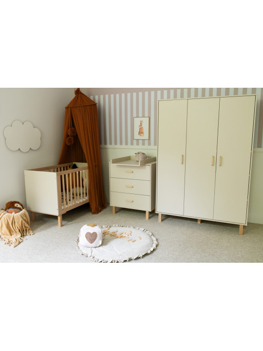 Cassettiera con Fasciatoio Laura in legno champagne  - Little Sky