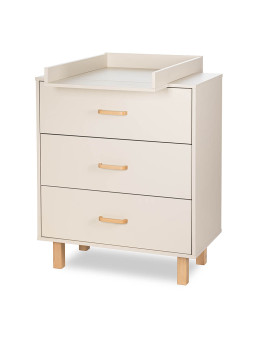 3-Drawer Chest Laura in champagne wood with changing table - Little Sky