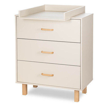 Cassettiera con Fasciatoio Laura in legno champagne  - Little Sky