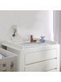 Cassettiera 3 cassetti con Fasciatoio rimovibile per la Cameretta dei Bambini in MDF - Collezione Moon