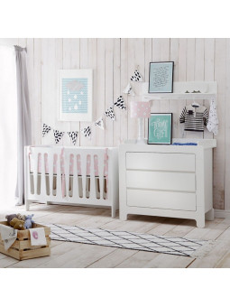 Cassettiera 3 cassetti con Fasciatoio rimovibile per la Cameretta dei Bambini in MDF - Collezione Moon