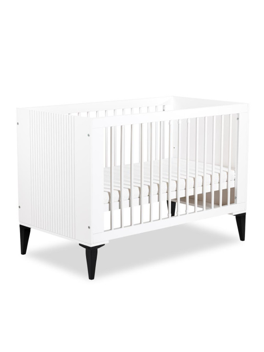 Culla / Lettino 60x120 Mia in legno bianco e gambe nere - Little Sky