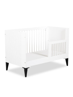 Culla / Lettino 60x120 Mia in legno bianco e gambe nere - Little Sky